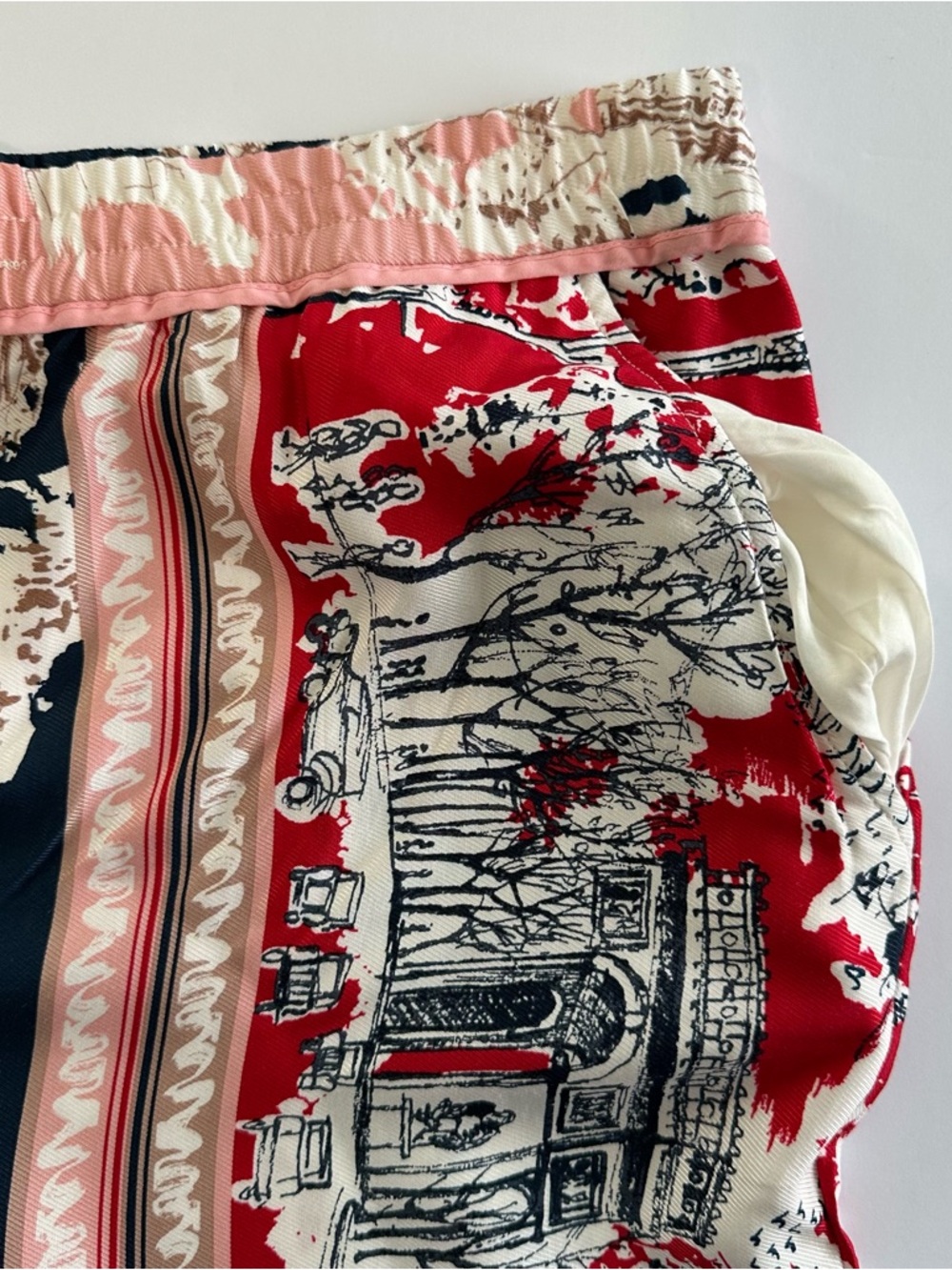 Maeve by Anthropologie Brooklin Wide Leg Pull On Pants in Red Pattern | XL | NWT - Picture 9 of 14
